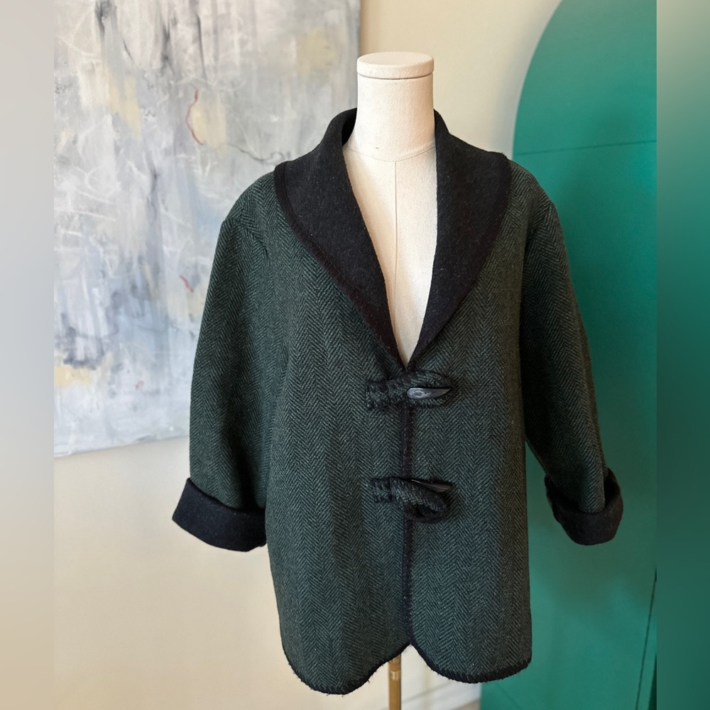 Liz & Co Gren Herringbone‎ Jacket Vintage